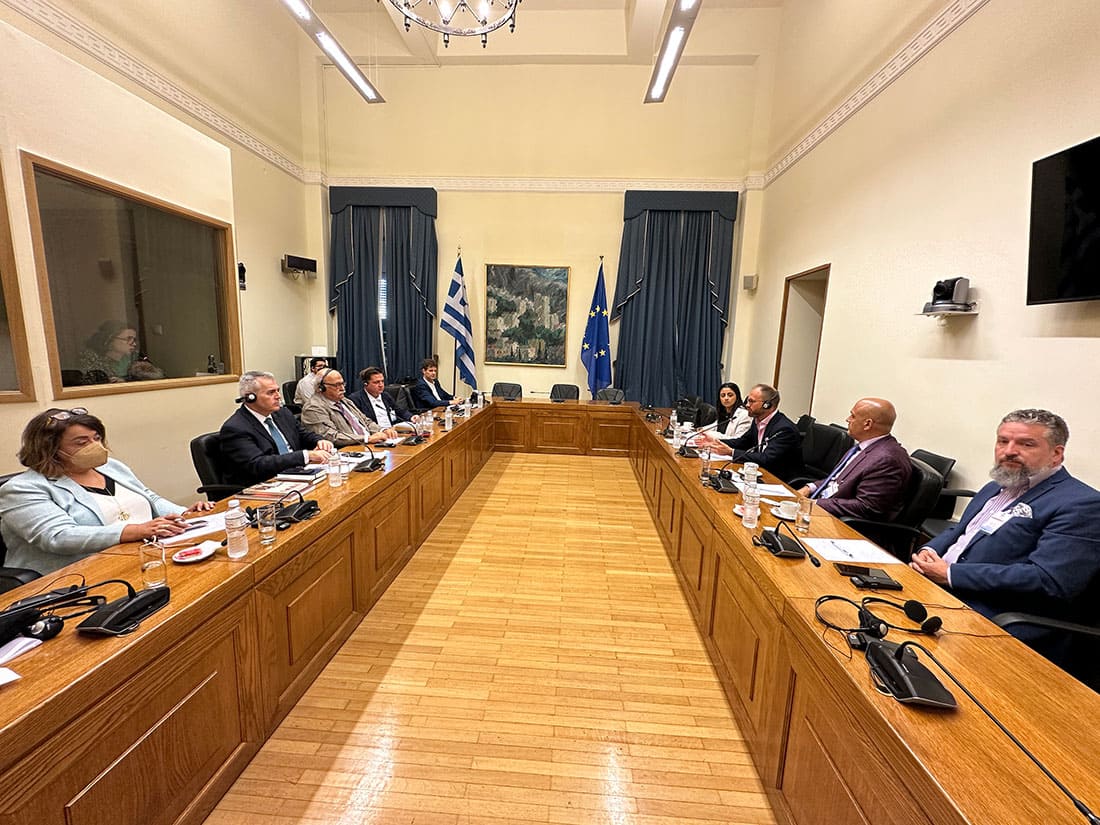 Αθήνα, 3 Οκτωβρίου 2022. Συνάντηση του γενικού γραμματέα της ΔΣΟ με τον οργάνωση «Philos Project»