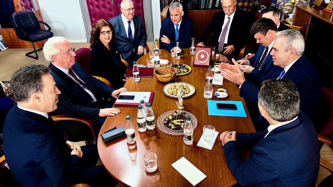 Albania, 12-15 February 2026. Official visit of the IAO leadership to Albania. Meeting with the Speaker of the Parliament. Presentation of the Hagia Sophia Churches Volume in Tirana and Gjirokastra.